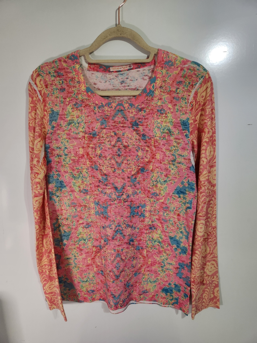 Before+ Again Long-Sleeve Top - Pink Multi, Size Med